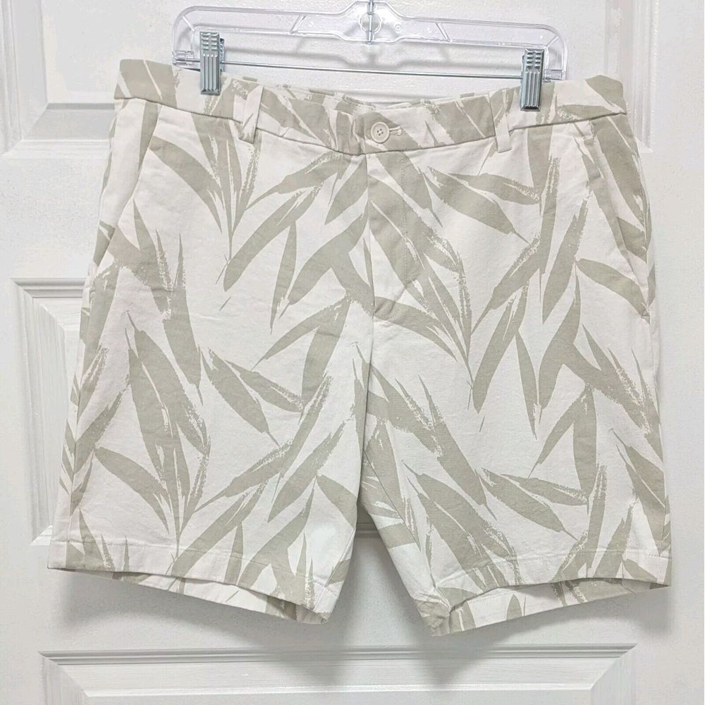 New Perry Ellis Men's Shorts Cotton Twill Print Size 36 Inseam 9"‎ Pockets